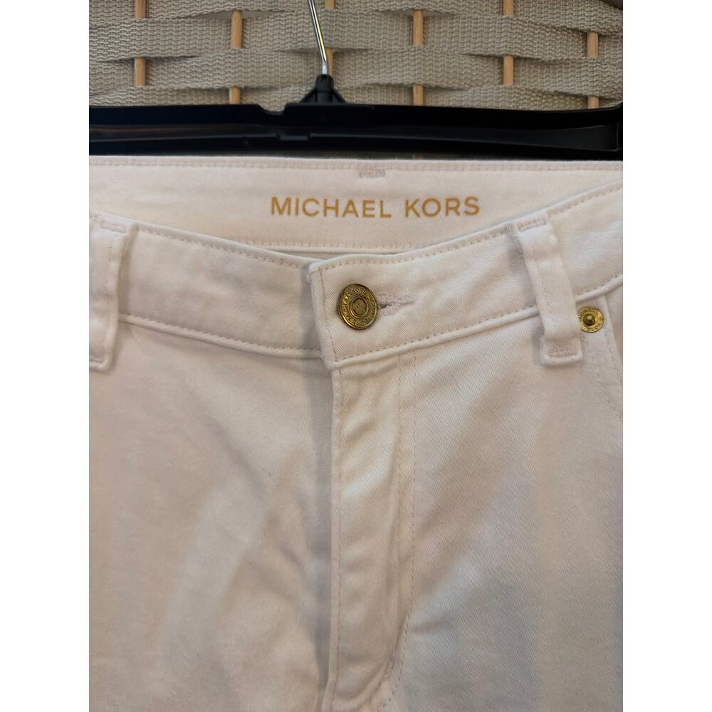MICHAEL KORS Izzy Skinny Jeans White 12 Mid Rise Ankle Length Silhouette - Picture 2 of 13